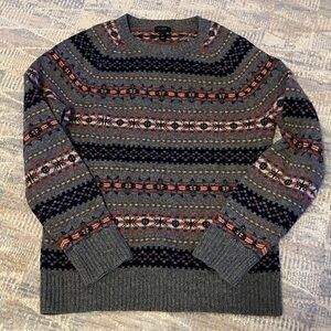 J Crew Gray Men's Fair Isle Sweater